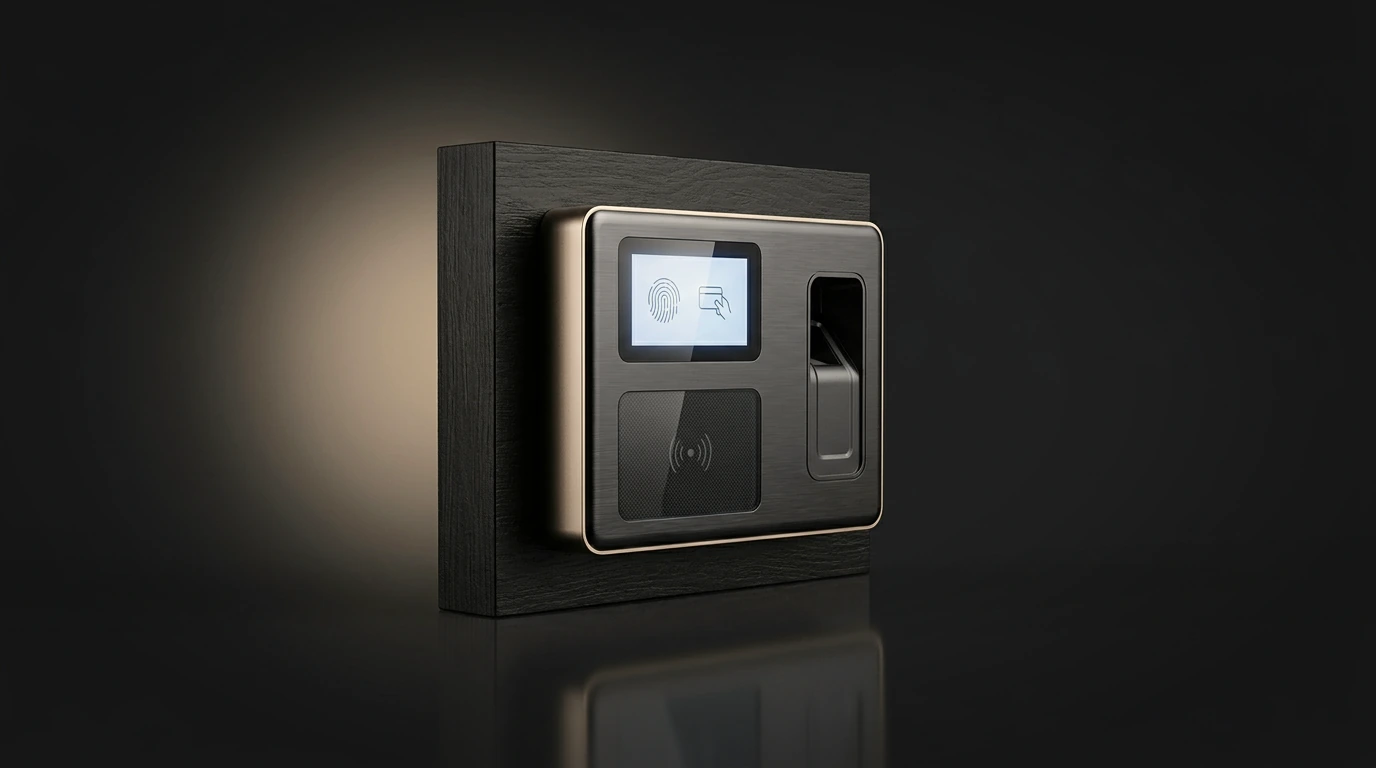 Access control reader terminal with card and biometric authentication